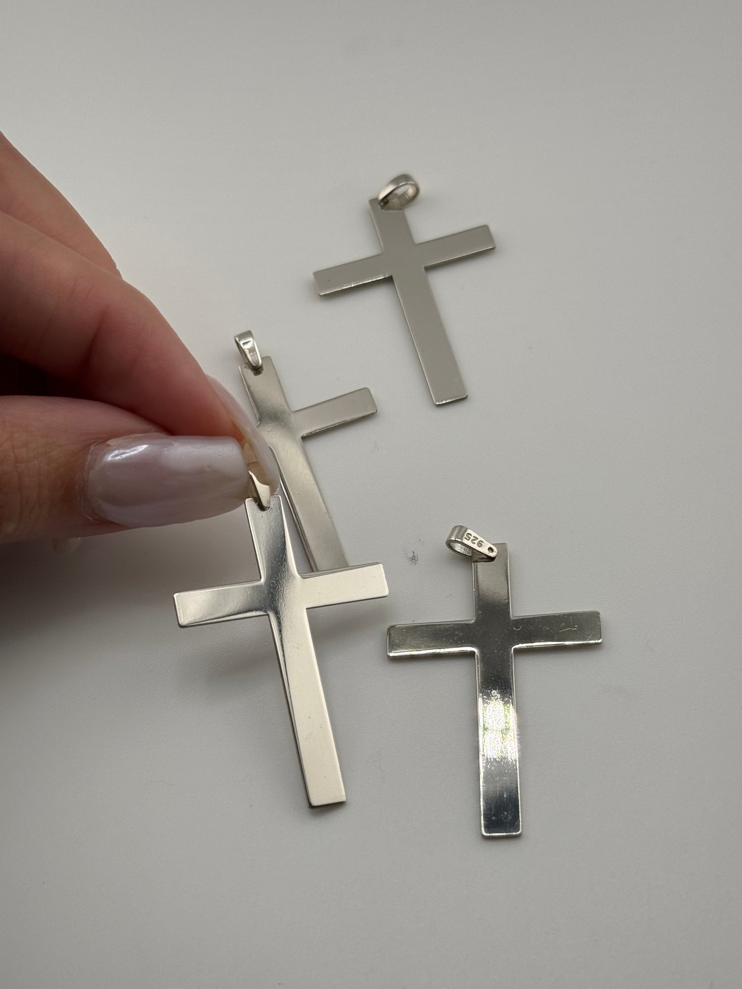 Dije de cruz sólido en plata 925, solid sterling silver cross pendant necklace