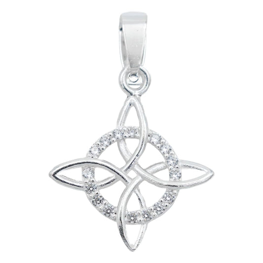 Witches Knot Pendant, Nudo de bruja .925 Sterling Silver Celtic Wiccan Witchcraft Jewelry