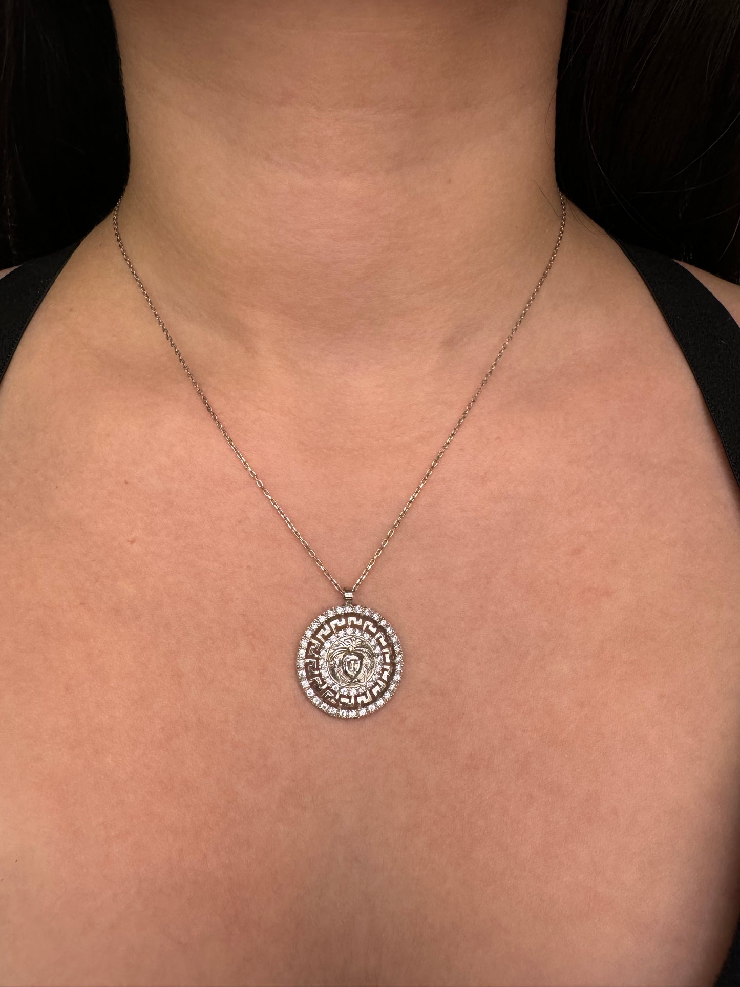 Medusa Necklace 925 Sterling Silver Ajustable 16" to 18"