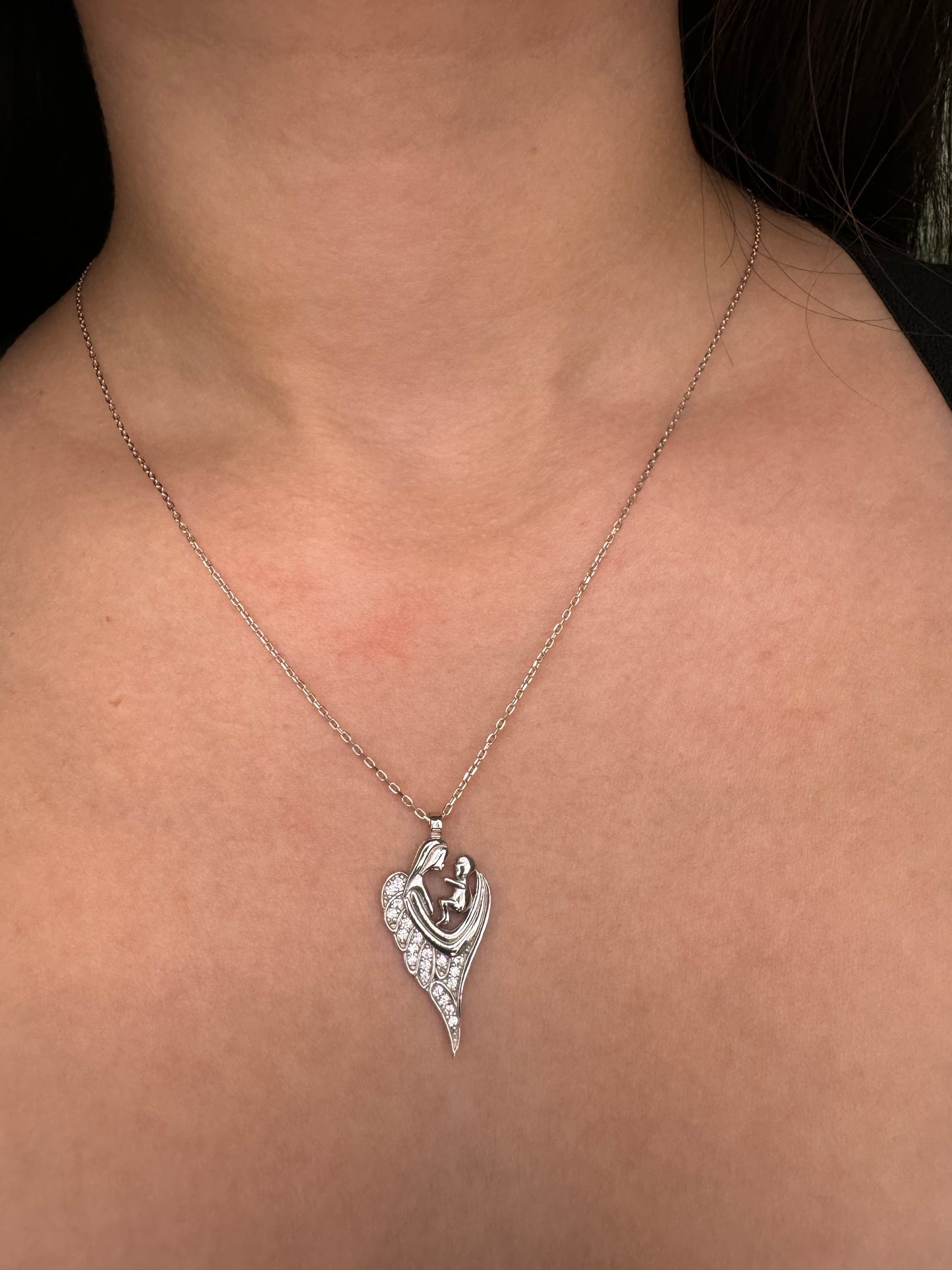 Amor de madre Corazon/Heart ,adjustable length of 16-18 inches. 925 sterling silver